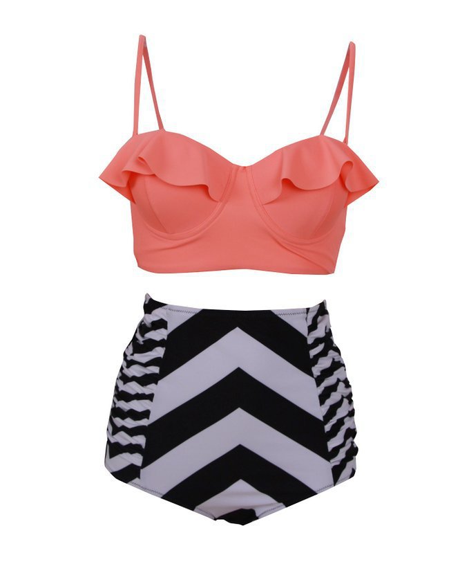Multicolored Printing Bathing Suit Image 3