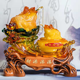 厂家批发仿玉金蟾招财进宝摆件大号旺财三足金蝉蟾蜍店铺开业礼品