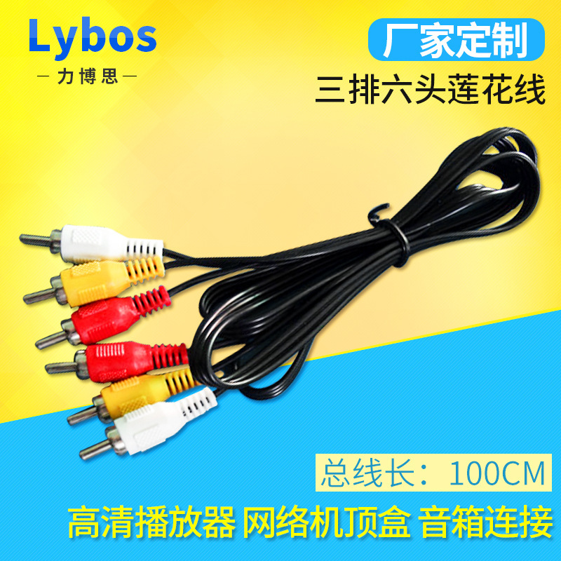 3.5三分三莲花音箱线电视av线 机顶盒播放器连接线音视频线
