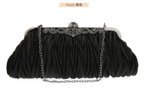 热销简洁晚宴包手拿包褶皱优雅手提包名媛淑女包7385