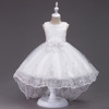 Europe and the United States has no children autumn gauze sleeve lace dress wedding flower girl in tail Sweet Princess D