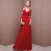 The bride new long sleeved banquet fashion company’s annual meeting women evening dress