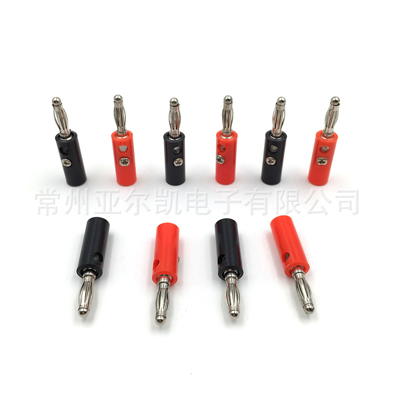批发连接器 供应常州亚尔凯插片式4mm插头质量可靠