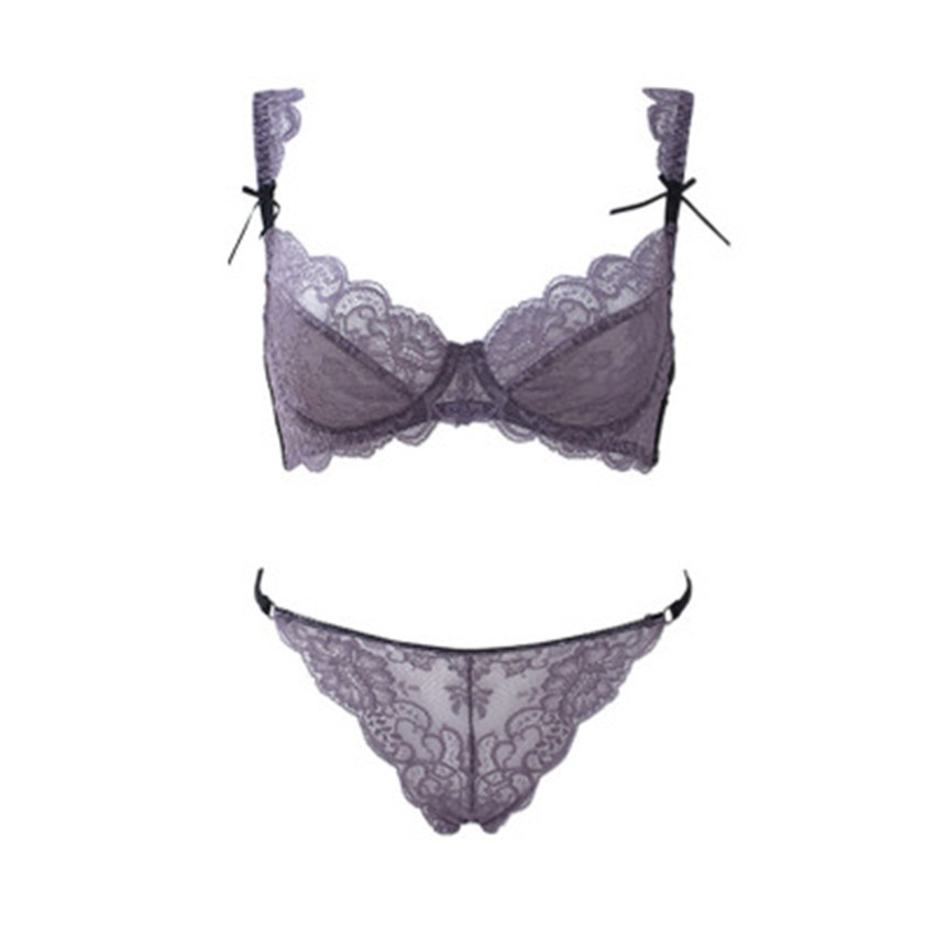 Thin padless lace women's bra set bra 9169