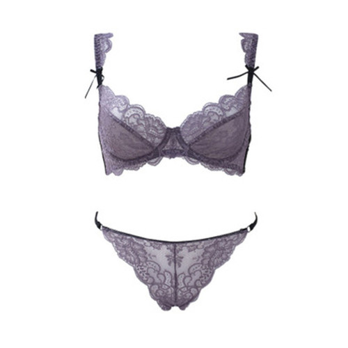 Thin padless lace women's bra set bra 9169