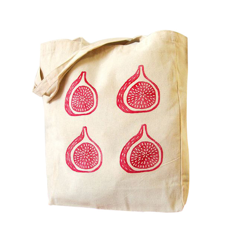 无花果柠檬水果印花 胚布色帆布袋 超市花市购物袋 厂家定做