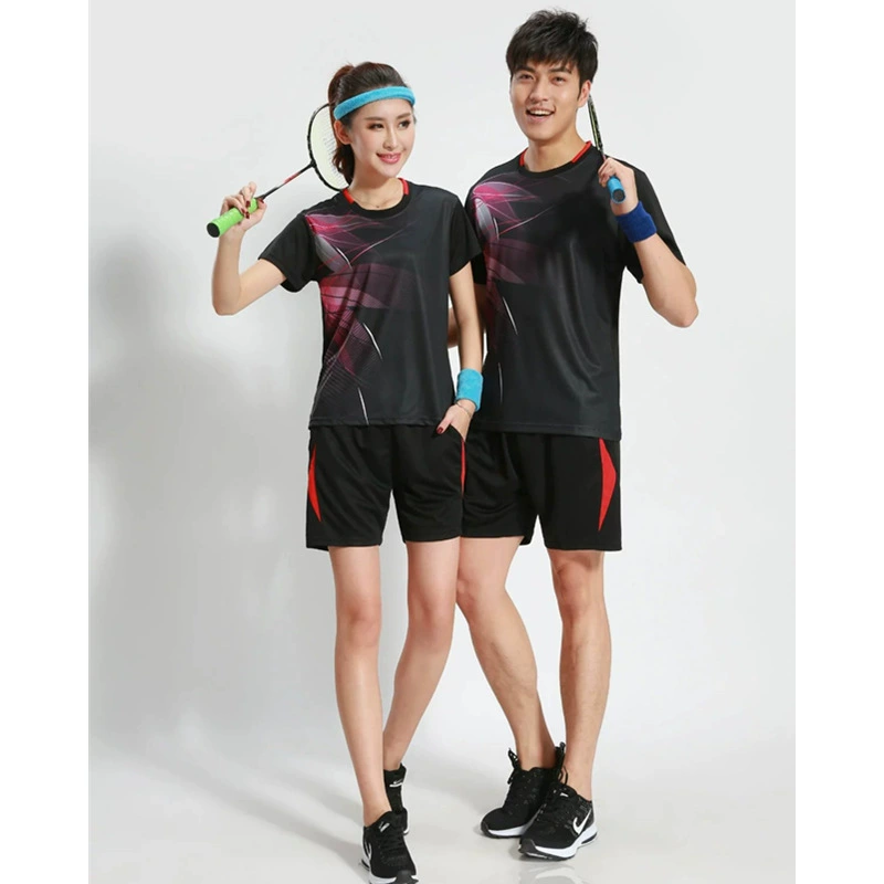 Одежда для фитнеса 3070 быстросохнущая одежда для бадминтона для настольного тенниса костюм мужской и женский спортивный топ с короткими рукавами, шорты, тренировочная одежда