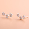 Small universal fashionable earrings, silver 925 sample, Korean style, simple and elegant design