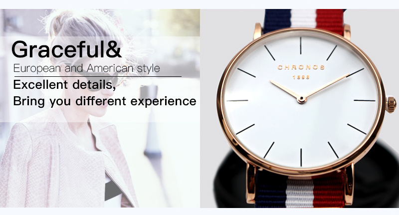 Chronos Quartz Watch For Men, Stylish Simple Nylon Strap Design_voghion.com