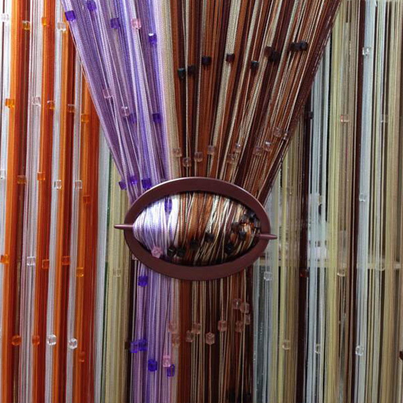 1* 2m,3* 3m Linear Curtain Wear Crystal Beads Porch Curtain Partition Door Curtain Curtain Decoration Fashion Line Drape Curtain