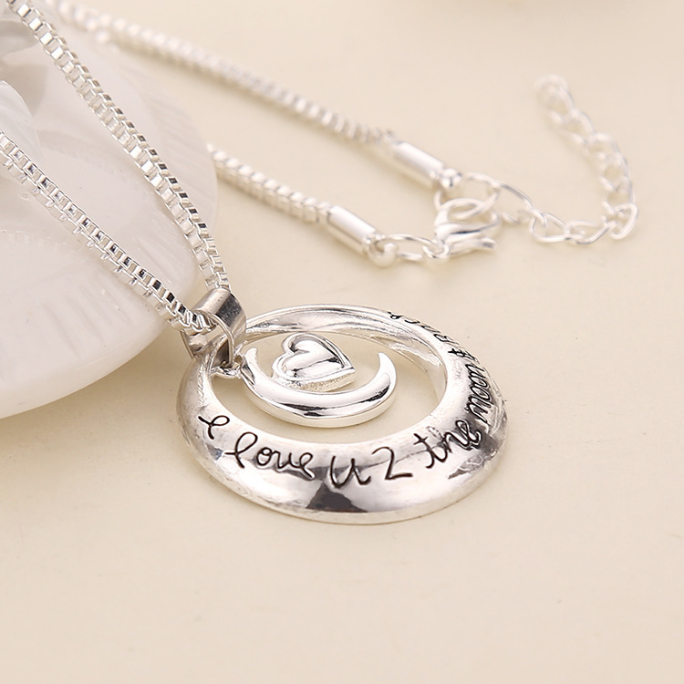 Fashion Jewelry Love Heart Necklace Moon Sun Necklace
