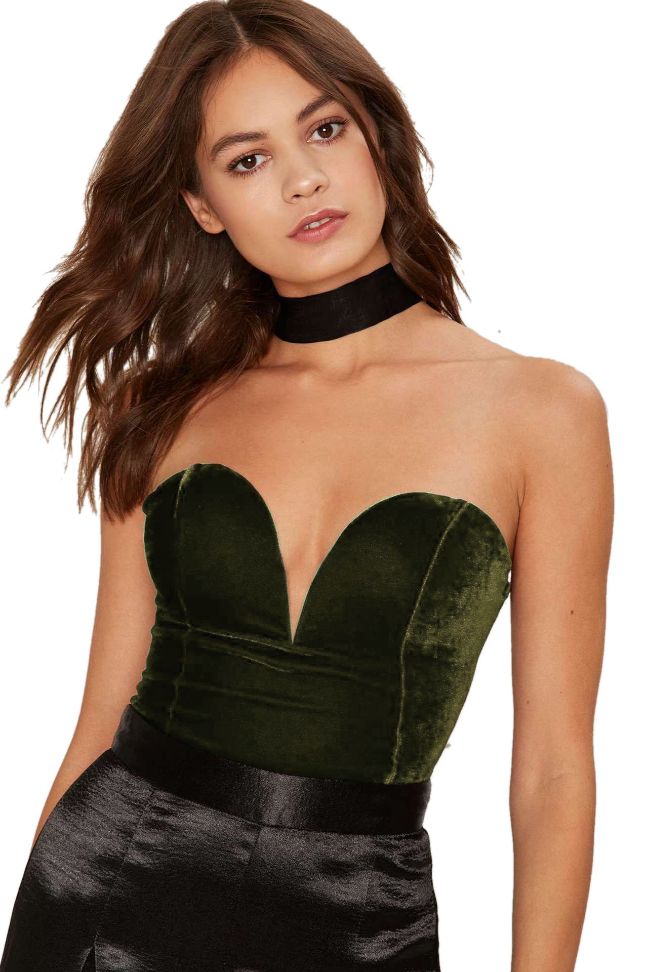 gold velvet sexy tube top all-match jumpsuit NSJM63987