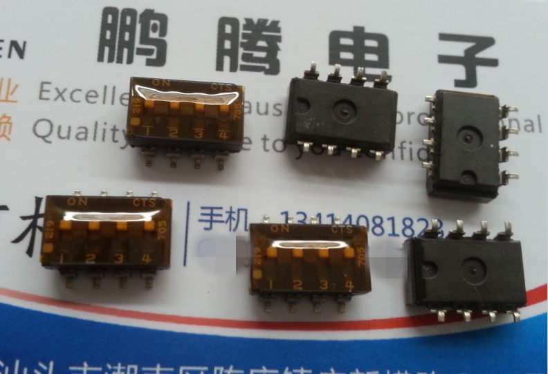 原装美国CTS 219-4MSTR 4位拨码开关 带贴膜 耐高温 编码琴键式