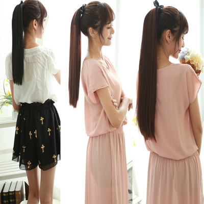 Wig Ponytail Straight hair Ponytail Bandage-style ponytail Long straight hair Mawei extended Hair piece