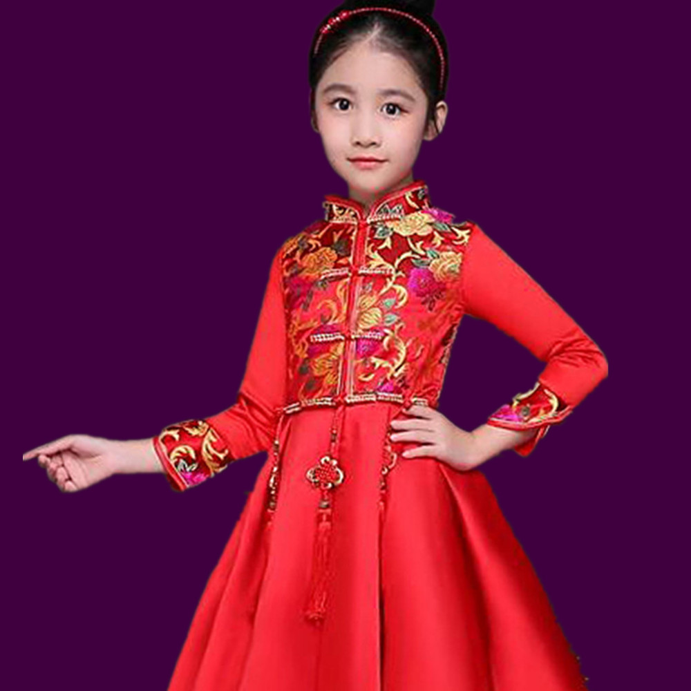 Children's dress, retro small princess costume, cheongsam, suit, autumn season, Chinese style 2
