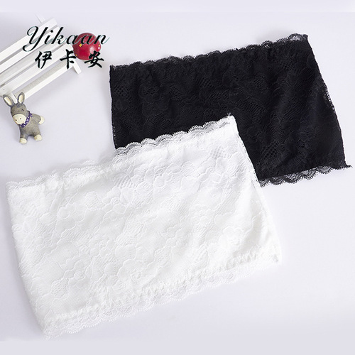 Summer beautiful back women's lace thin one-piece bra wrap bottoming tube top girl bust anti-exposure vest underwear