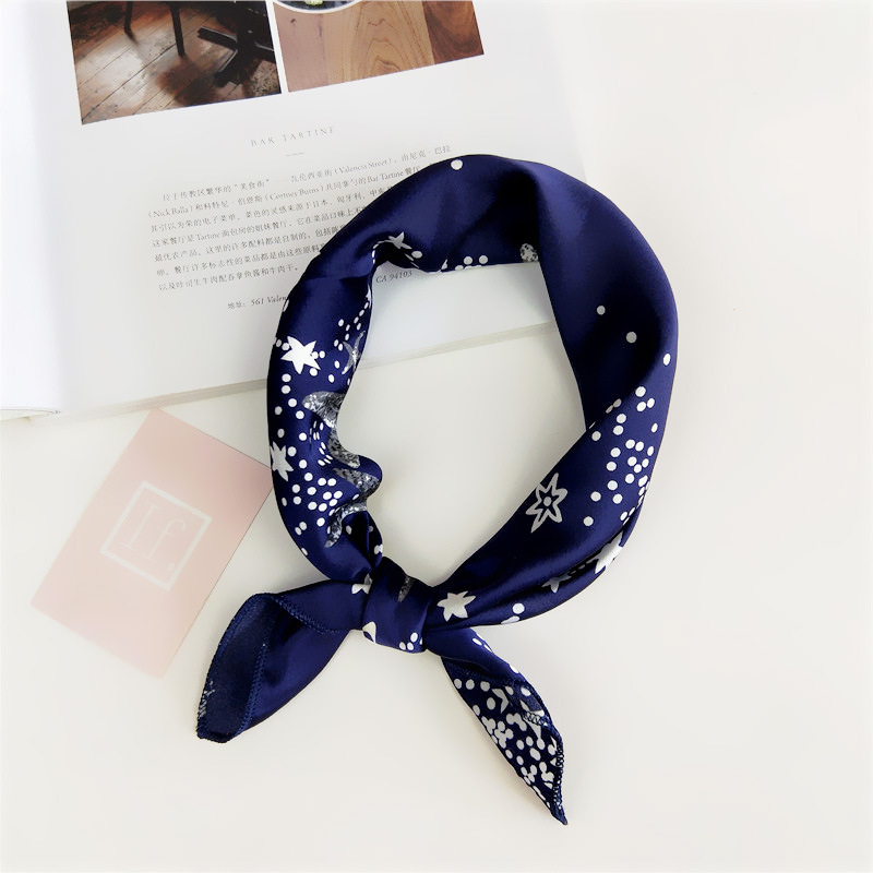 Women's Simple Style Stripe Polka Dots Chains Print Satin Silk Scarf display picture 24