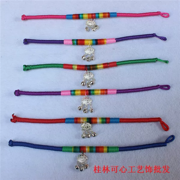 Yunnan ethnic style wax thread bracelet hand woven women's retro wax rope bracelet longevity lock jewelry bracelet wholesale