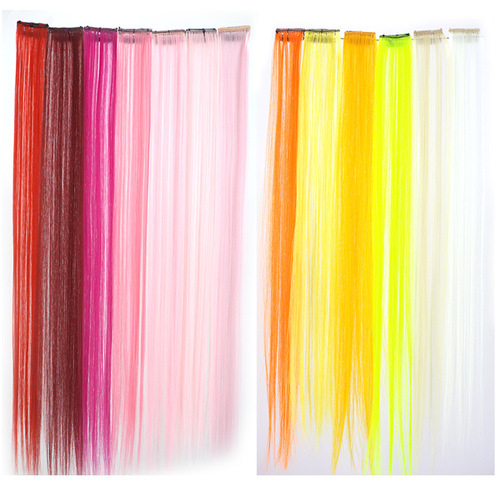 Cross-border foreign trade, a clip of 32 colors of straight hair extensions, colored hair extensions, wigs that can be permed and blown, one-piece seamless hair extensions
