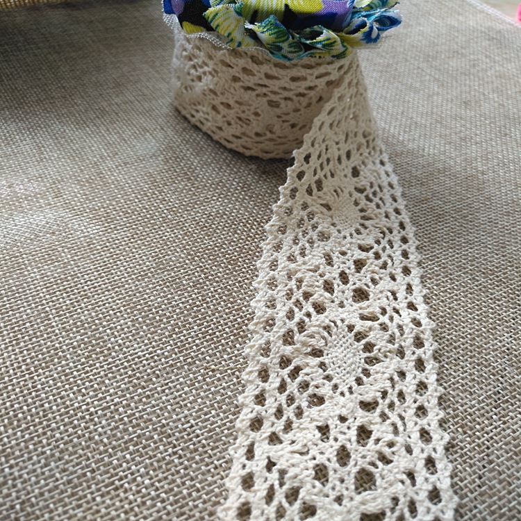 厂家供应棉线花边现货4.2cm批发DIY服装窗帘沙发布艺花边辅料配件