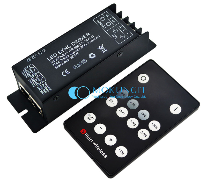 300W 25A SZ100 led controller dimmer DC12V-24V RF control monochrome dimmer