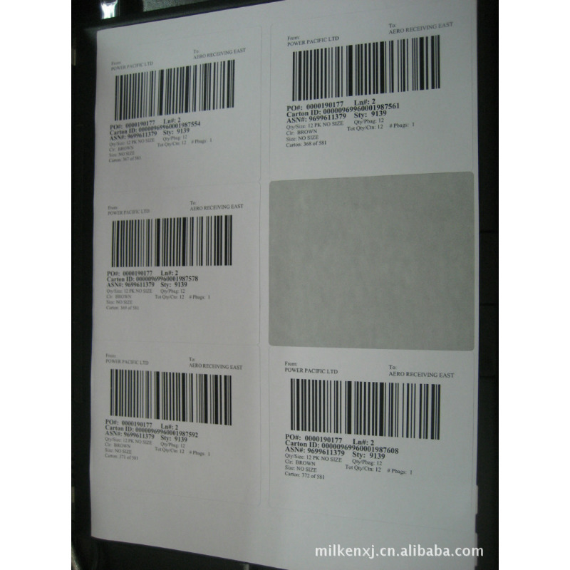 厂家印制FASSON AW1585标签纸AVERY-A4（210*297）激光打印不干胶