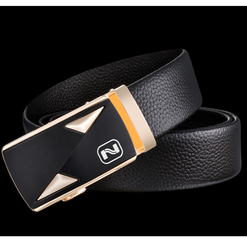 Men's Leather Belt With Automatic Buckle For Men Casual Style_voghion.com
