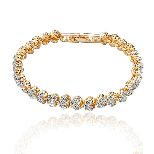 New style Roman crystal simple diamond-encrusted zircon bracelet European and American foreign trade silver-plated hot-selling jewelry