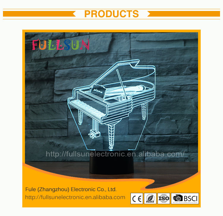 Lampe LED 3D en forme de Piano - Ref 3424161 Image 7