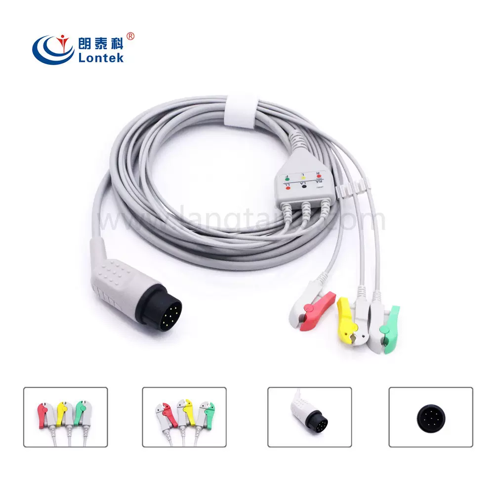 兼容日本光电TEC-7621C/TEC-5521心电除颤仪导联线11针3导测试仪