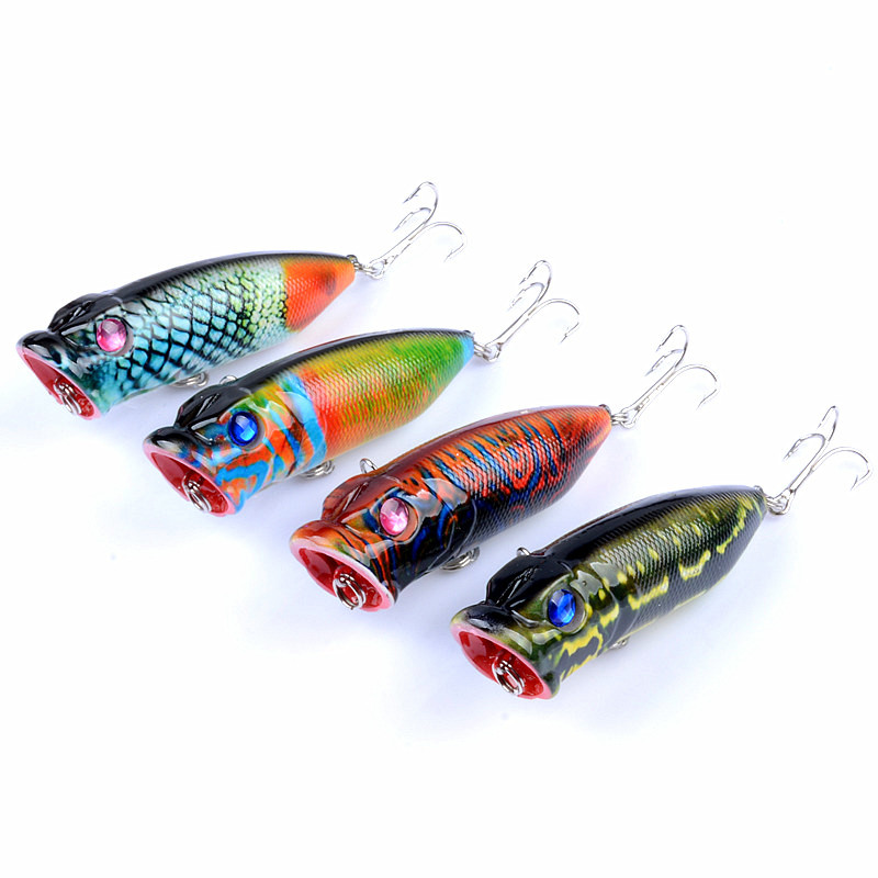 Small Popper Fishing Lures 40mm 2.3g Hard Plastic Baits Fresh Water Bass Swimbait Tackle Gear