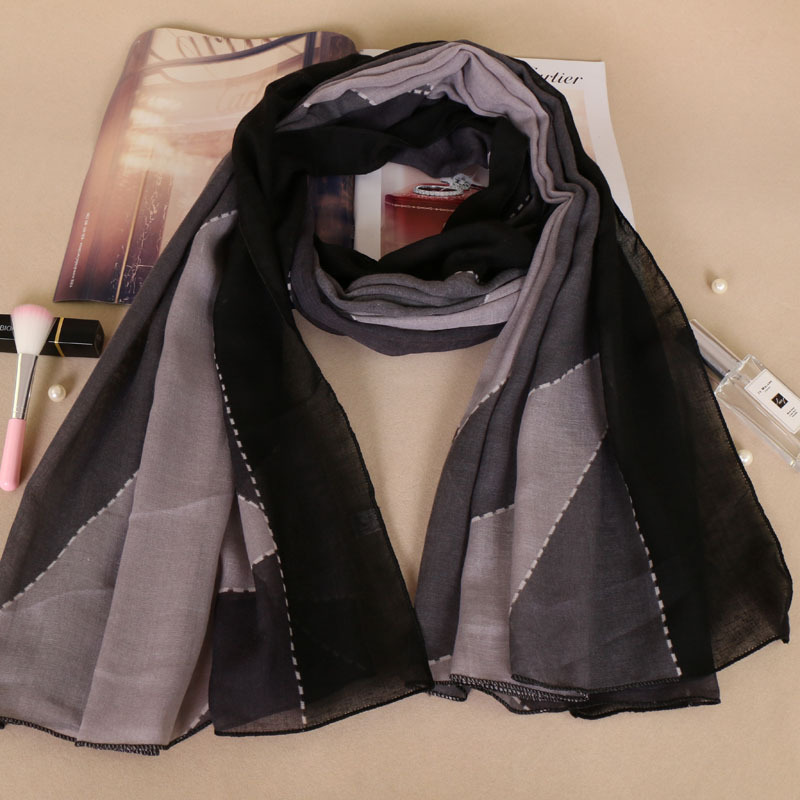 #7黑边 (1) 加密巴厘纱包头长巾