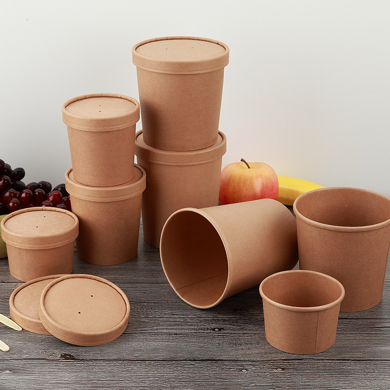 组合牛皮纸汤杯
