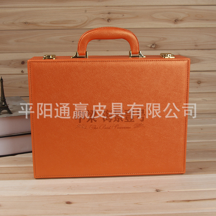 厂家定制彩色时尚交房PU盒广告房产交付钥匙箱工具礼品包装盒批发