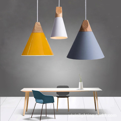 Northern Europe combination Restaurant Bar solid wood cone originality a chandelier Modern minimalist bedroom Study Aluminum material a living room a chandelier