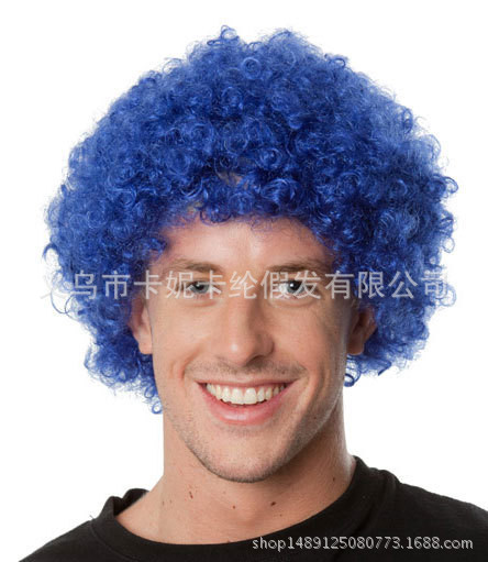 Perruca de espectáculo Fan rizado extraña esponjosa explosión cabeza payaso peluca