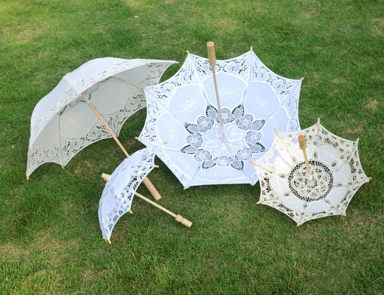 Wedding products are selling well. Wedding supplies: decorative umbrellas, court wedding lace umbrellas, bride lace umbrellas, white bridesmaids, flower girls, and wooden handle umbrellas detail image 14