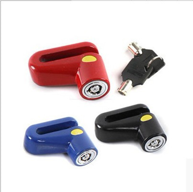 自行车碟刹锁防盗锁摩托车锁山地车碟刹用带锁架钥匙锁装备批发