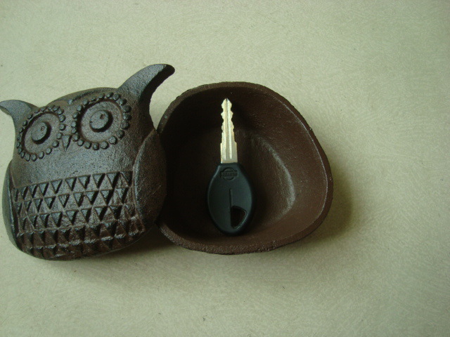 摆饰 动物 铸铁工艺品钥匙盒猫头鹰