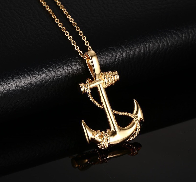 Hip-hop Anchor Stainless Steel Alloy Plating Men's Necklace 1 Piece display picture 2