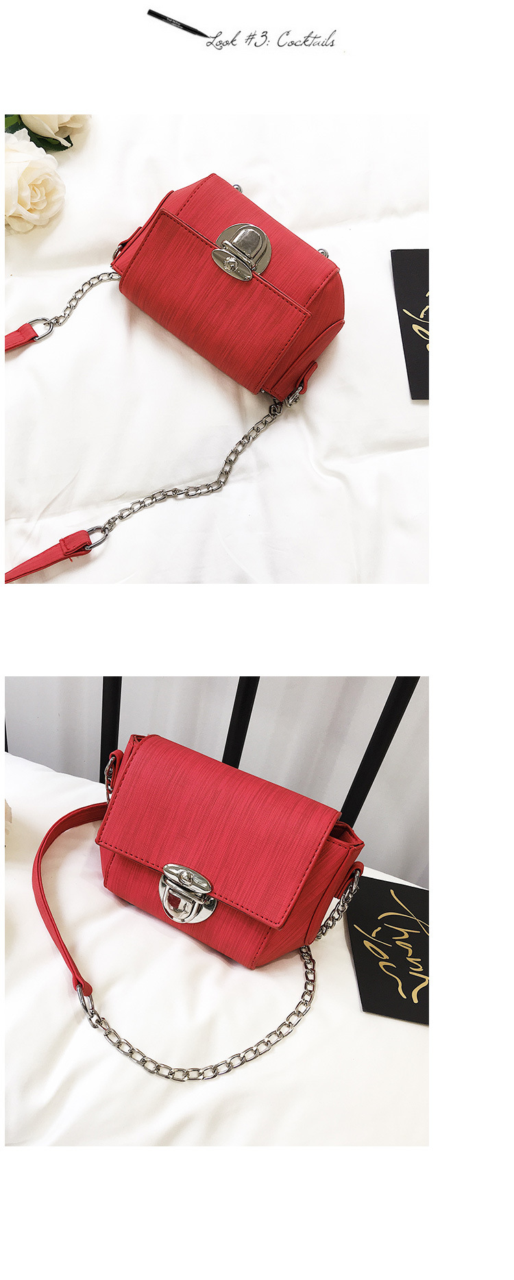 Korean version PUfashion bag (Pink)NHPB0201-Pink