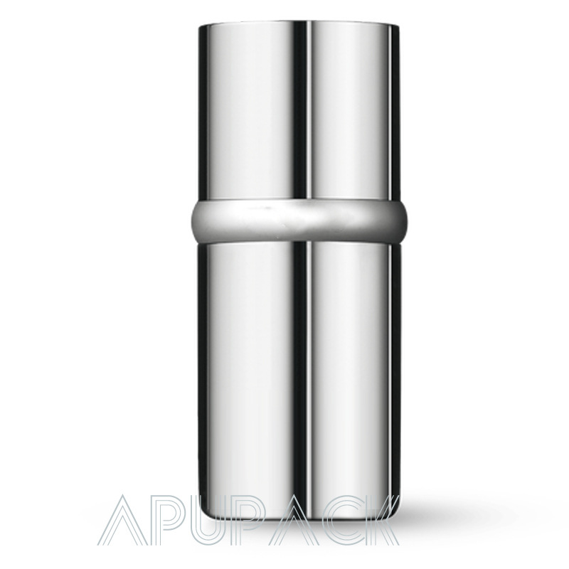 30ml银色高档质感凸肩扁椭圆亚克力精华BB霜瓶 品牌化妆品空瓶