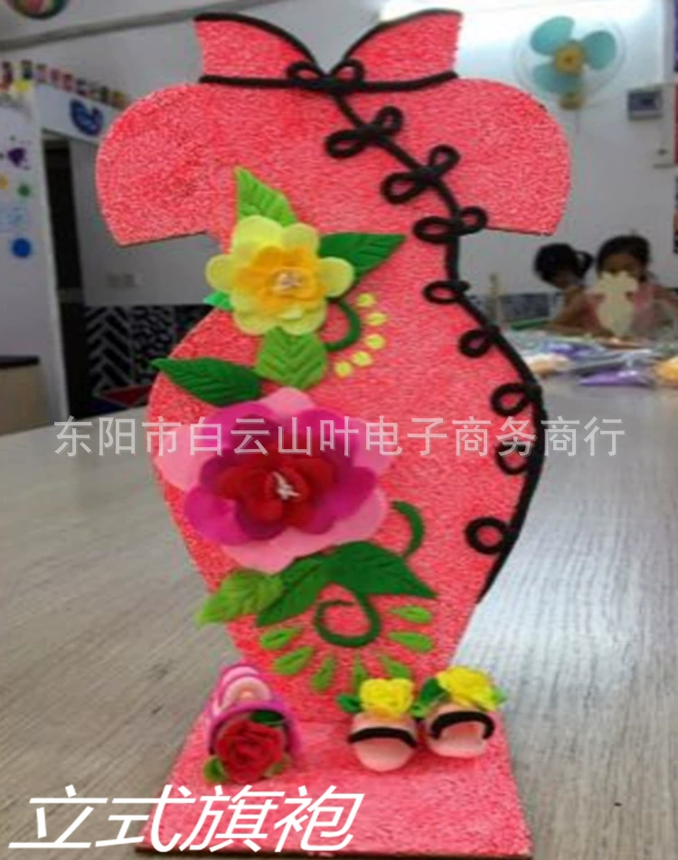 Детская ручная работа DIY Снежинка грязь жемчужная грязь Сверхлегкая глина деревянный белый горошек подвесная Вертикальная модель чонсам