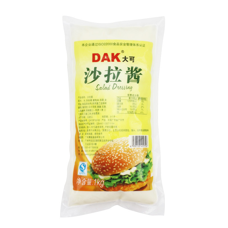 DAK大可沙拉醬袋裝1kg 水果蔬菜壽司手抓餅調味醬