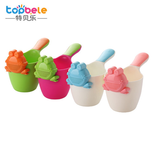 topbele baby shampoo cup children's shampoo cup baby bath spoon frog shampoo shower toddler shampoo spoon