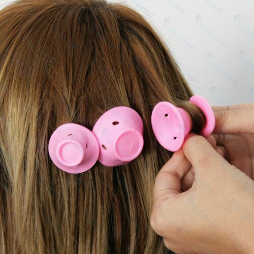 Mushroom curling iron, bell curling iron, pink, blue, 10-pack, Marvelous Maisel, sleep curler
