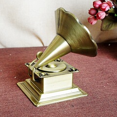 New Product Pure Metal Record Player Model Craft Gift Love Office Gift Record Player Alloy