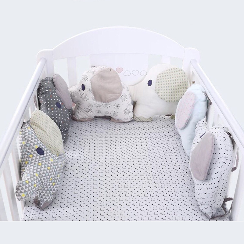 婴儿床用品棉布刺绣印花大象靠垫式婴儿床围婴儿用品婴儿床品批发