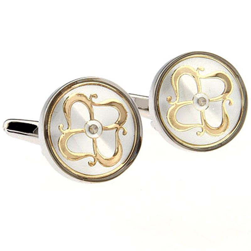 2019袖扣胶片印刷梅花袖扣法式衬衫袖钉3D法式纽扣Cufflinks/8077