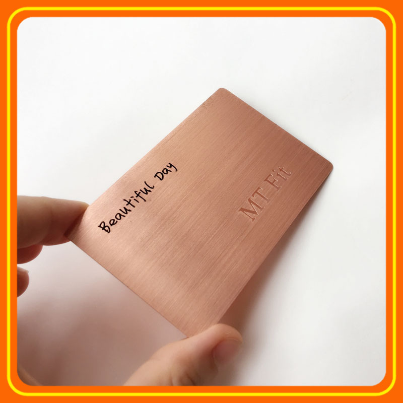 金属名片不锈钢名片高档会员卡酒店VIP镂空电镀红古铜拉丝磁条卡